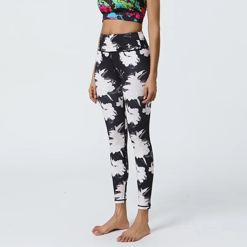 Women’s High-Waist Floral Printed Yoga Leggings