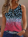 V-Neck Extended-Size Leopard Print Vest Tank Top | OWNLUXE