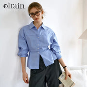 Long-Sleeve Striped Commute O24qc82815 | OWNLUXE