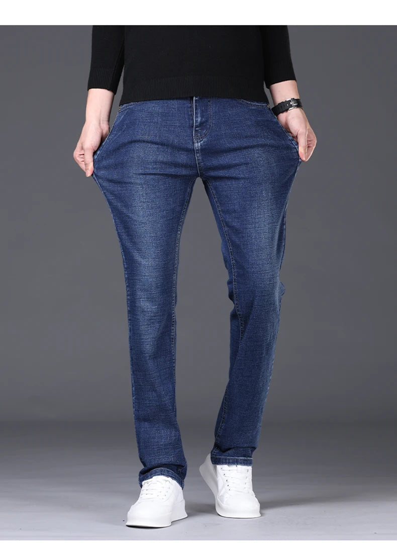 Men's Straight-Leg Dad Jeans – Soft Regular Fit Denim