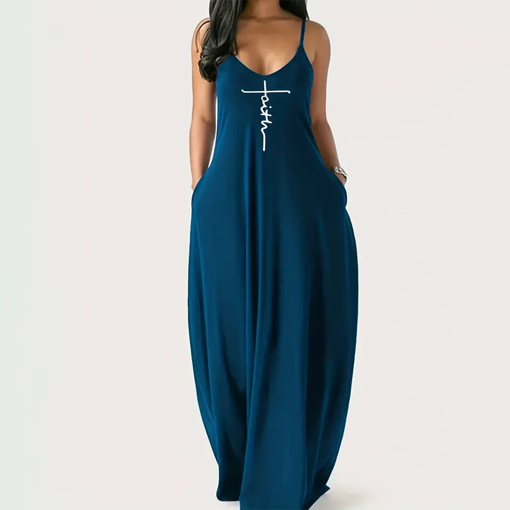 Colorful Gradient V-Neck Maxi Dress – Sleeveless Backless Summer Dress | OWNLUXE