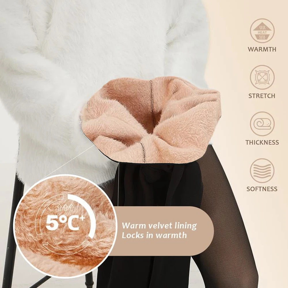 Fleece-Lined Thermal Compression Sheer Leggings | OWNLUXE