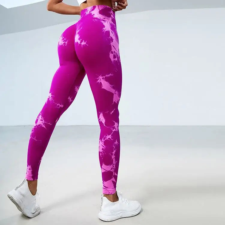 Hip Lifting Seamless Fitness Gym Leggings Tie-dye Yoga | OWNLUXE
