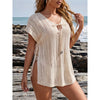 Women's Short-Sleeve V-Neck Knitted Swim Cover-Up | OWNLUXE
