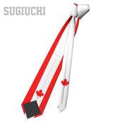 Canada Flag Emblem Neck Tie – Slim Plaid Tie for Wedding, Business & Canada Day