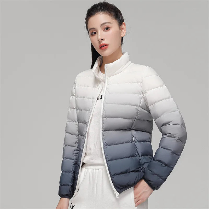 Women’s Gradient Down Feather Winter Jacket – Lightweight