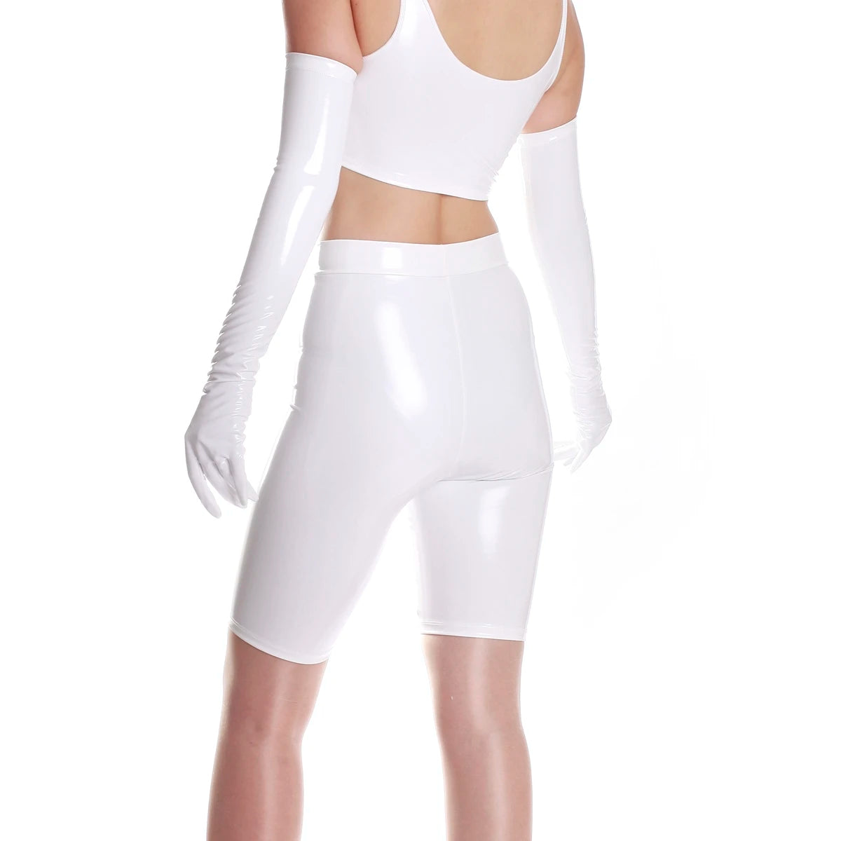 Shiny Faux Leather High-Waist Shorts | OWNLUXE