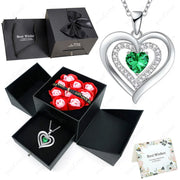 Heart Zircon Pendant Necklace – Comes in Rose Bow Gift Box | OWNLUXE