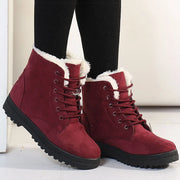 Women’s Warm Fur Ankle Snow Boots with Low Heels