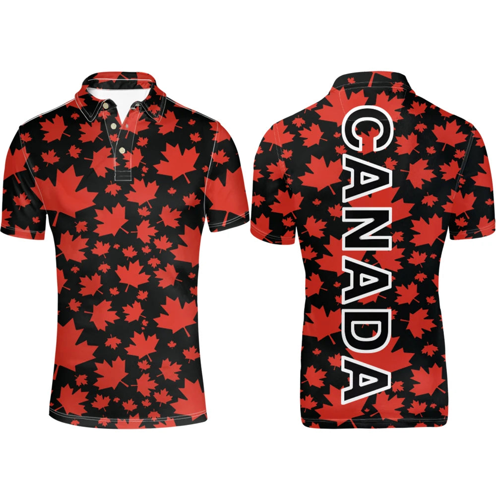 🍁 Men's Printed Short-Sleeve Shirt – Casual Style with Canada Pride | Chemise imprimée à manches courtes pour homme – Style décontracté aux couleurs du Canada