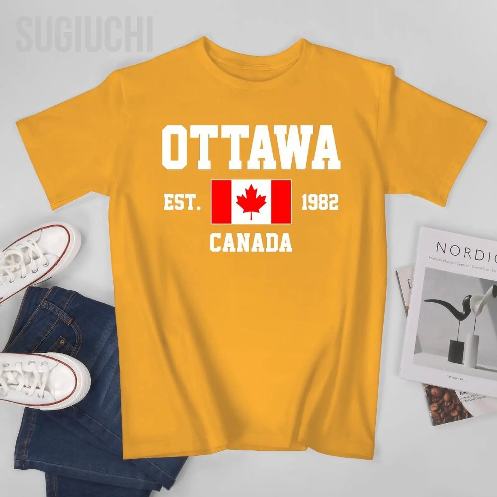 🧢 Sugiuchi 100% Cotton Casual Printed Tee – Unisex Everyday Style | T-shirt Imprimé Décontracté 100% Coton – Style Quotidien Unisexe