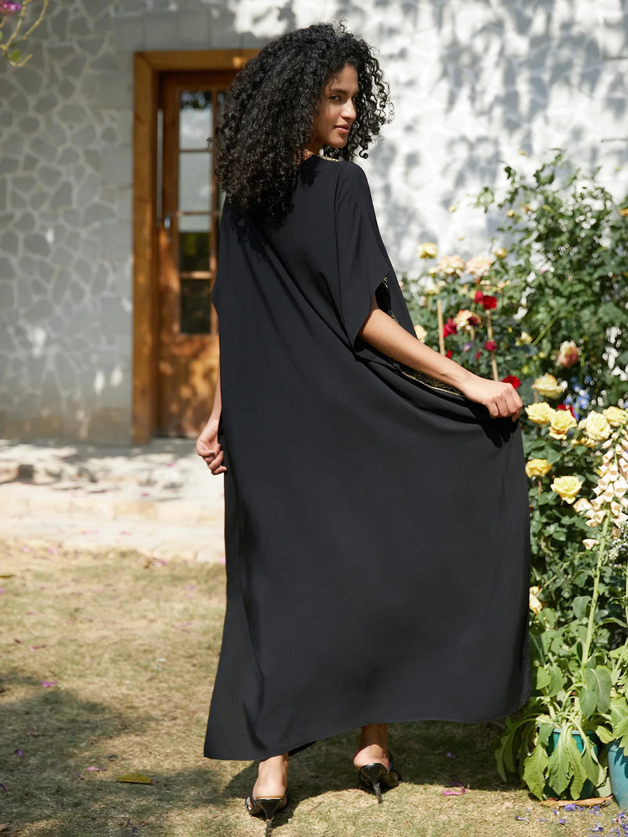 Women's Short-Sleeve V-Neck Swim Cover-Up | OWNLUXE