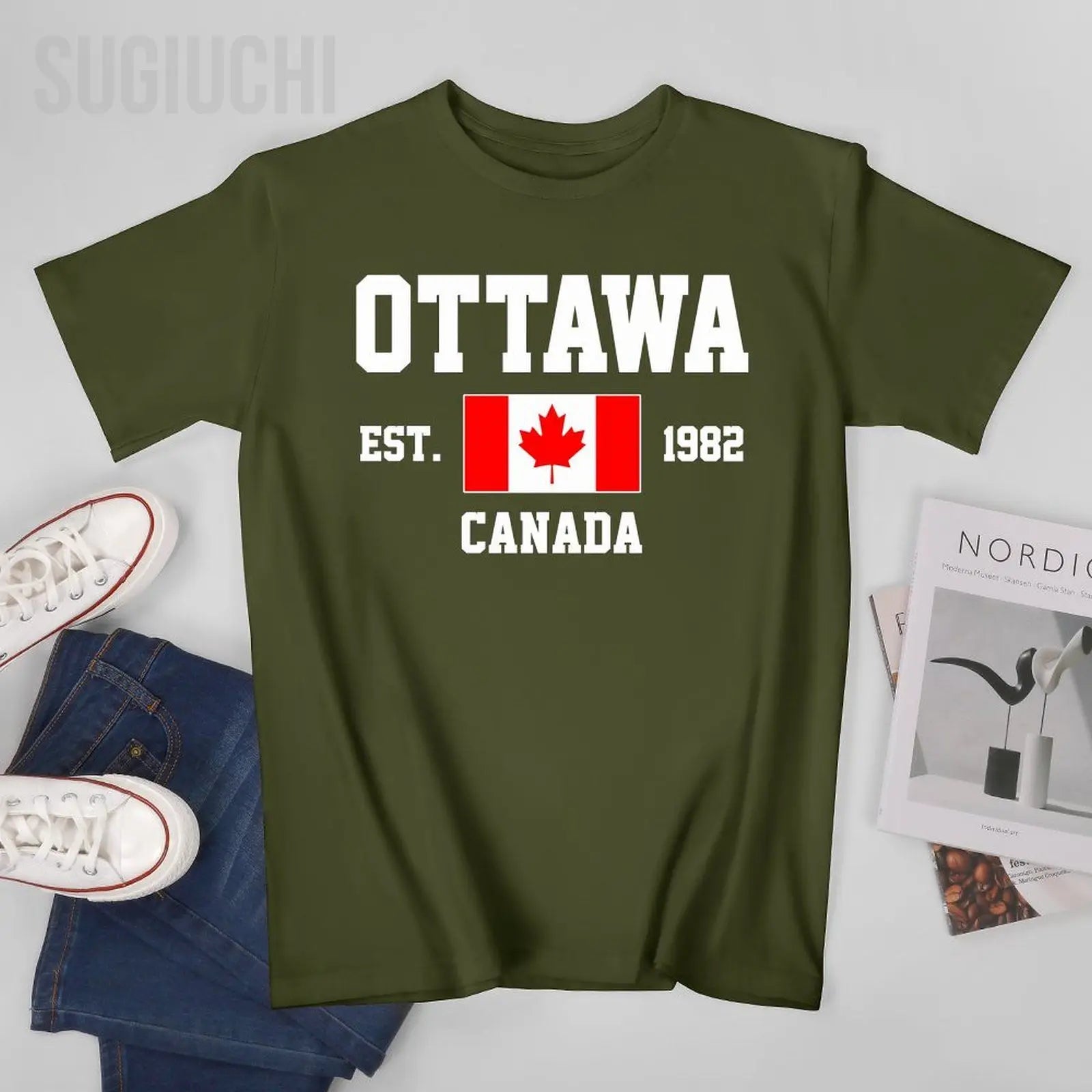 🧢 Sugiuchi 100% Cotton Casual Printed Tee – Unisex Everyday Style | T-shirt Imprimé Décontracté 100% Coton – Style Quotidien Unisexe
