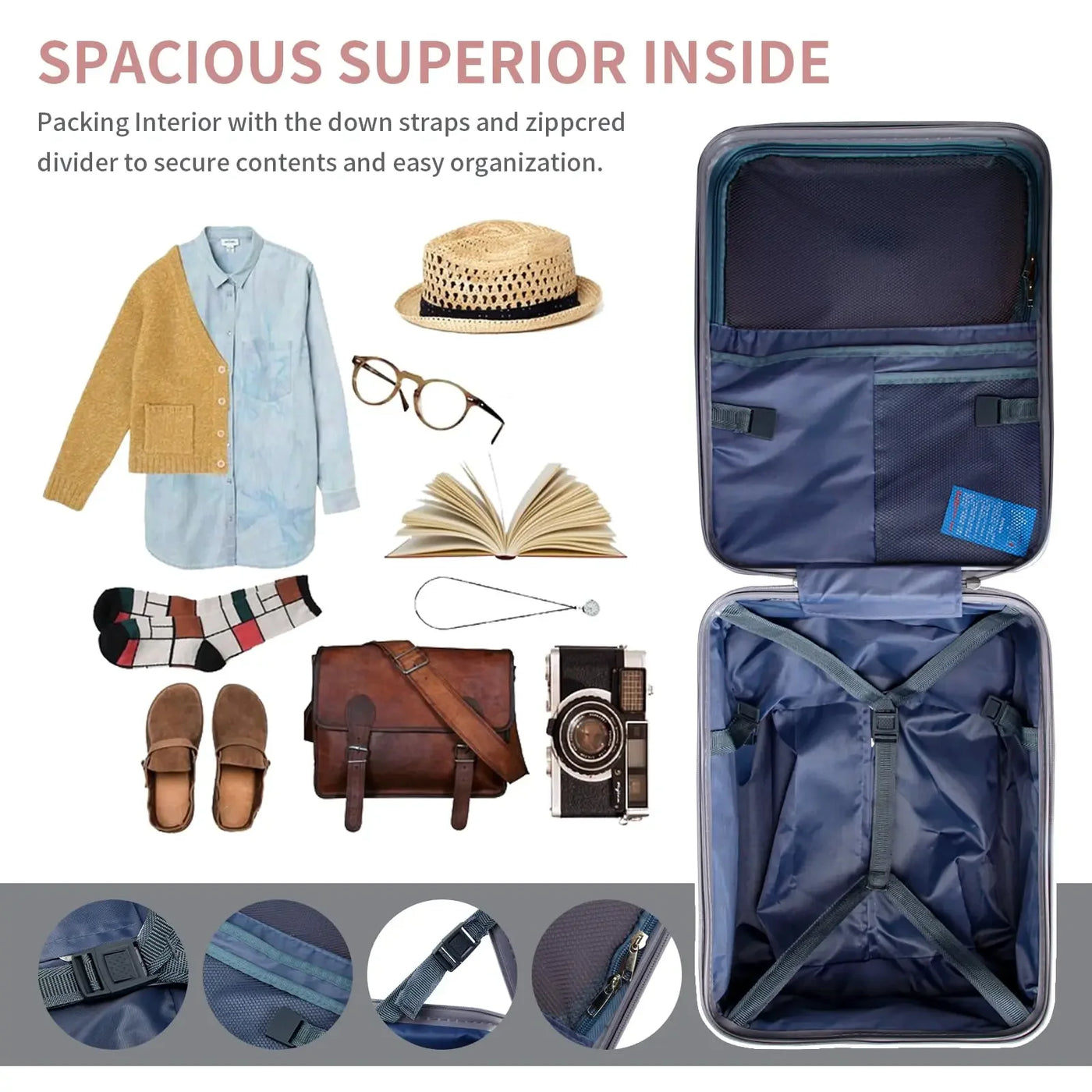 🧳 Compact Spinner Carry-On / Bagage à main compact à roulettes