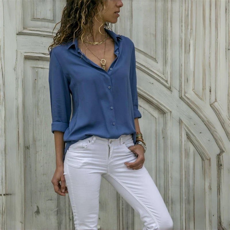 Long-Sleeve Oversized Blouse | OWNLUXE