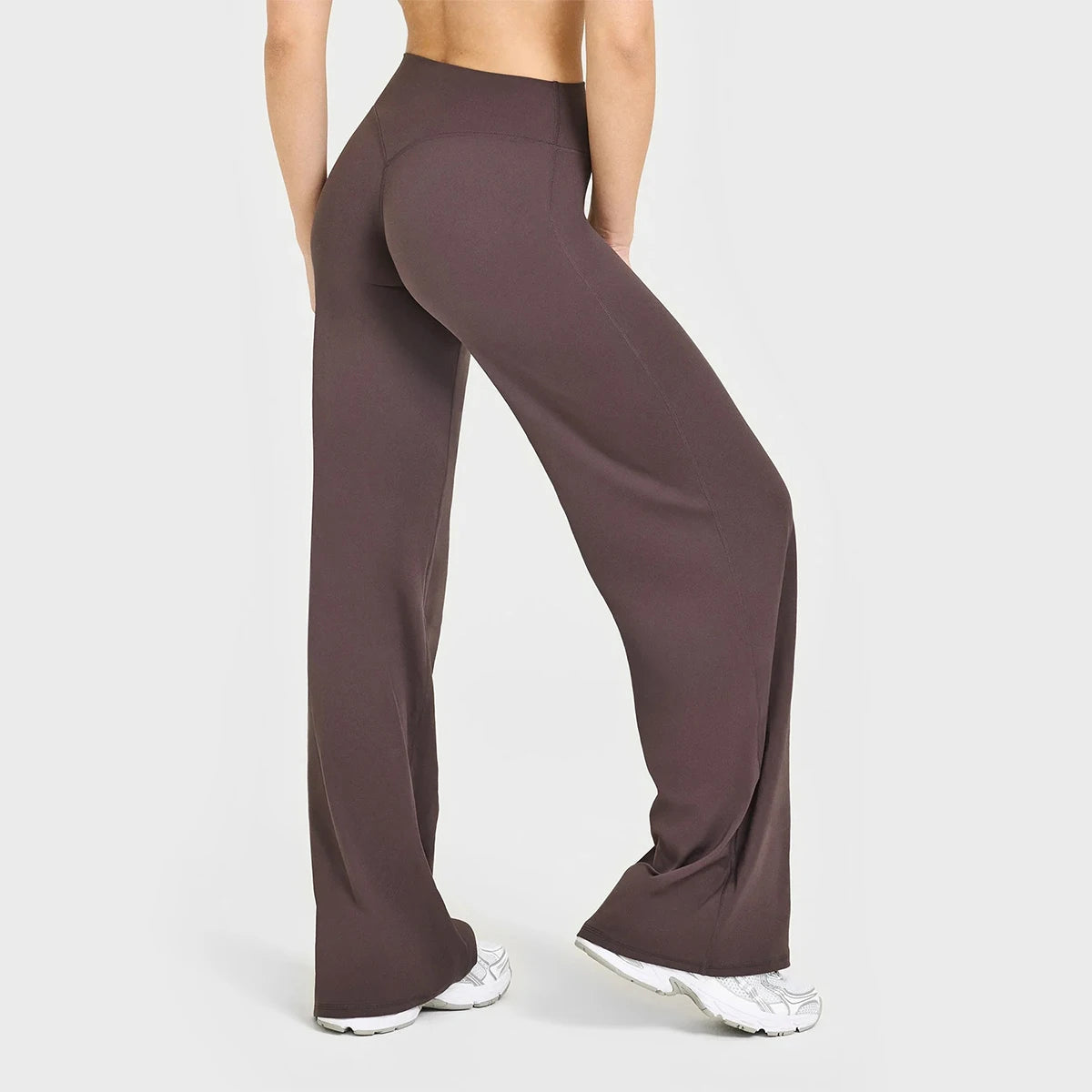 Women's Straight Leg Yoga Pants - Ultra Soft Mid-Waist Sports Trousers