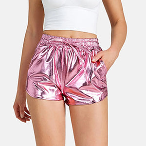 ✨ Women's Sparkly Drawstring Dance & Yoga Shorts | Short Brillant à Cordon pour Femme – Danse & Yoga ✨