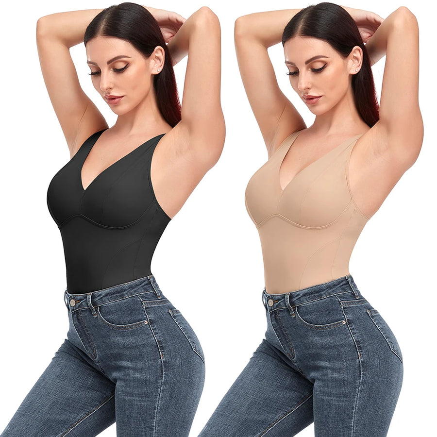 V-Neck Thong-Cut Waist Trainer Body Shaper | OWNLUXE