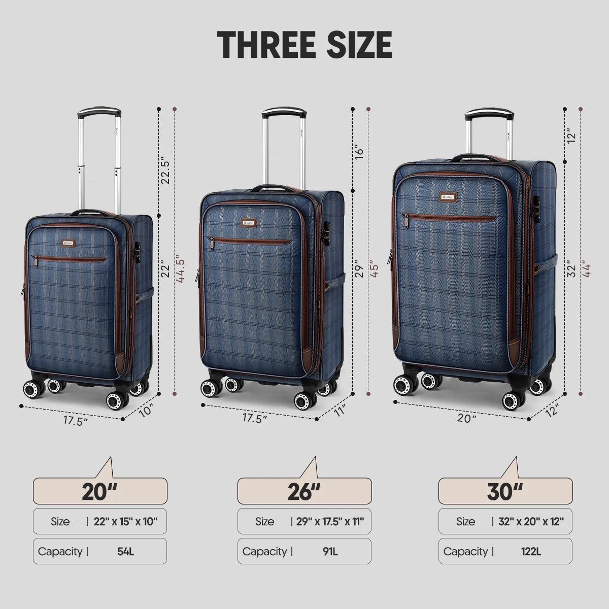 Spinner Luggage Set – Lightweight 3‑Piece Travel Suitcases