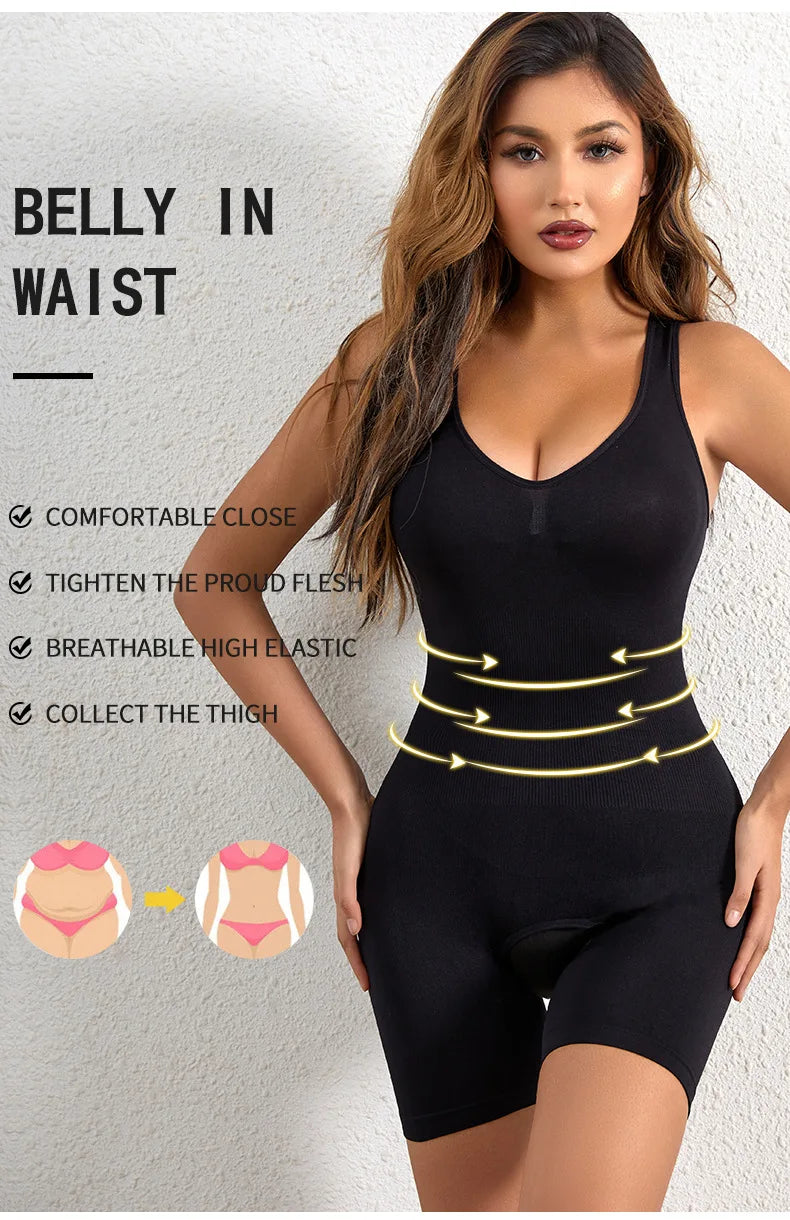 Compression Full-Length Tummy-Control Seamless Body Shaper | OWNLUXE