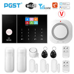 Load image into Gallery viewer, PGST Smart Life Alarm System for Home WIFI GSM Security Alarm Host with Door and Motion Sensor Tuya Smart App control work Alexa
