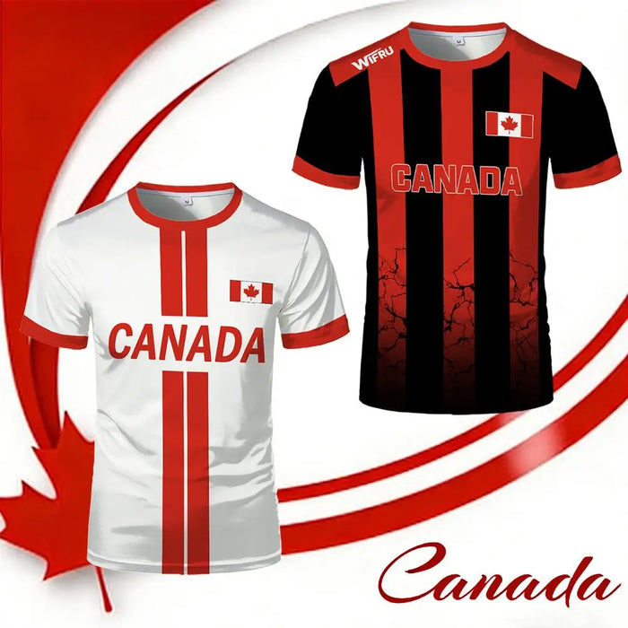 Canada Flag Printed Sports Tee — Breathable Unisex Jersey | OWNLUXE