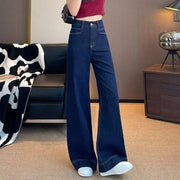 Korean Fashion Wide Leg Jeans - High Waist Baggy Denim Pants