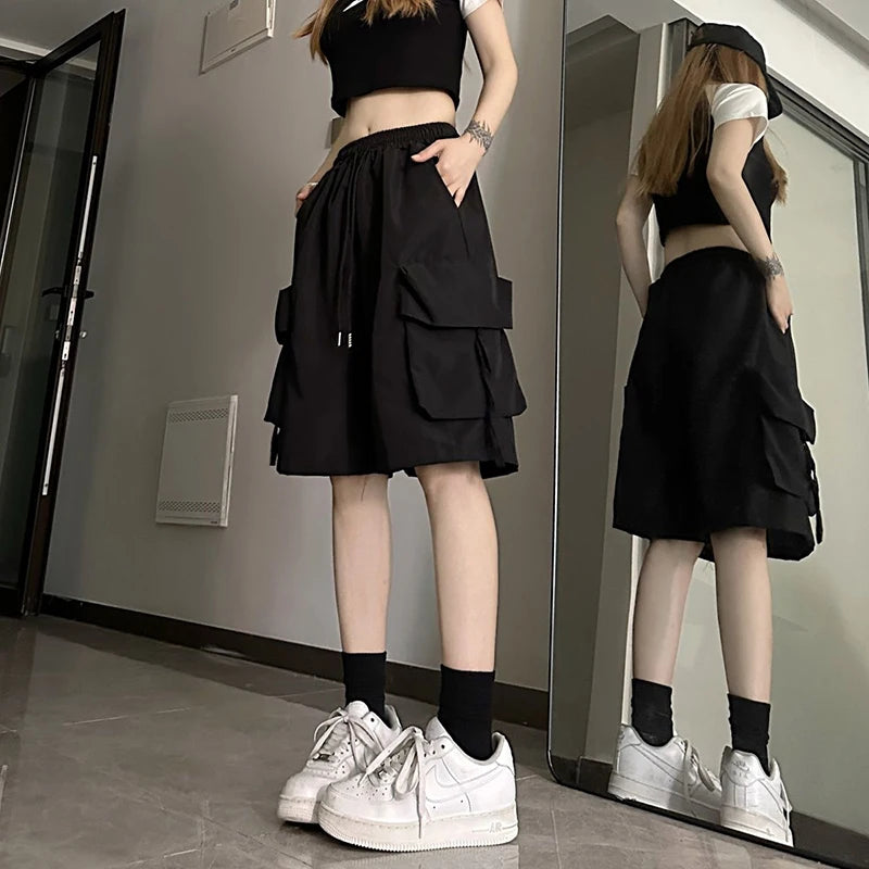 High-Waist Cargo Wide-Leg Pocket Shorts | OWNLUXE