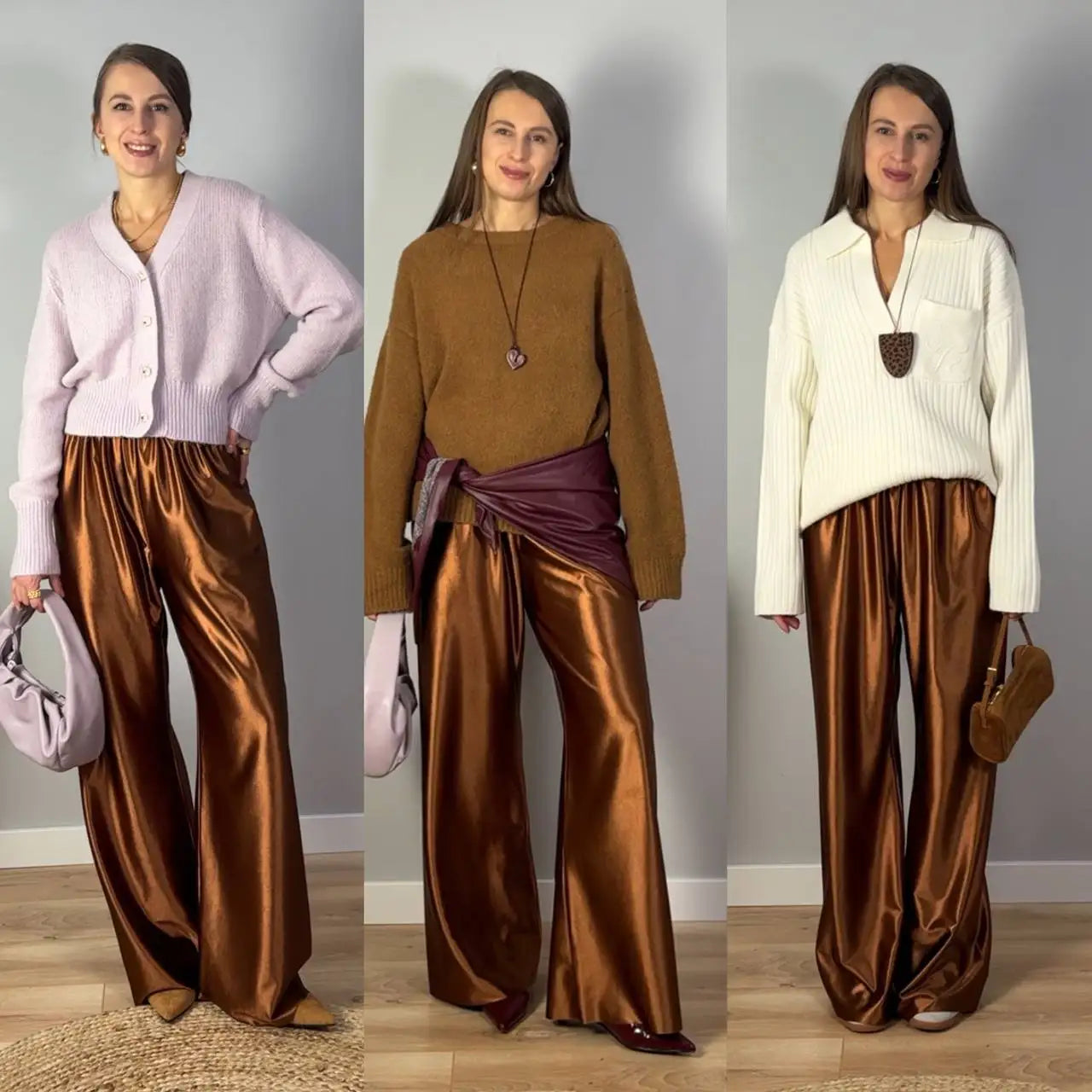 Women's Wide Leg Pants (White) | OWNLUXE