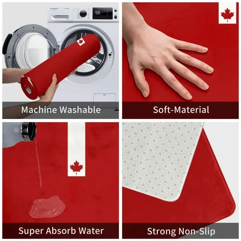 Canada Flag Doormat - Anti-Slip Floor Mat for Indoor & Outdoor