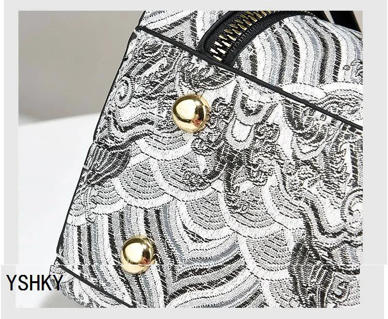 Luxury Designer Tote Bag - Bow Detail Shoulder Handbag