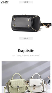 Genuine Leather Tote Bag - Bow Detail Bucket Bag