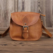 Genuine Cowhide Leather Flap Shoulder Bag - Vintage Crossbody Bag | OWNLUXE