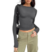 Four Long-Sleeve Slim-Fit Blouse | OWNLUXE