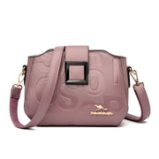 Geometric Flap Crossbody Bag – Microfiber Leather Shoulder Bag with Adjustable Strap