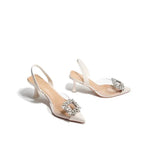 Load image into Gallery viewer, Spring and Autumn Fashion New Sexy Banquet Comfortable Crystal Transparent Solid Color Pointed Toe Women&#39;s High Heels
