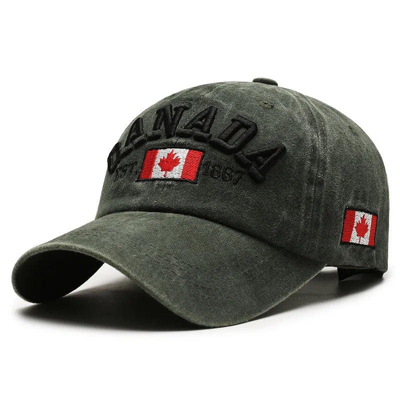 Vintage Canada Baseball Cap - Washed Cotton Adjustable Unisex Hat