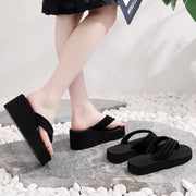 Women’s Platform Wedge Flip Flops – Lightweight EVA Height