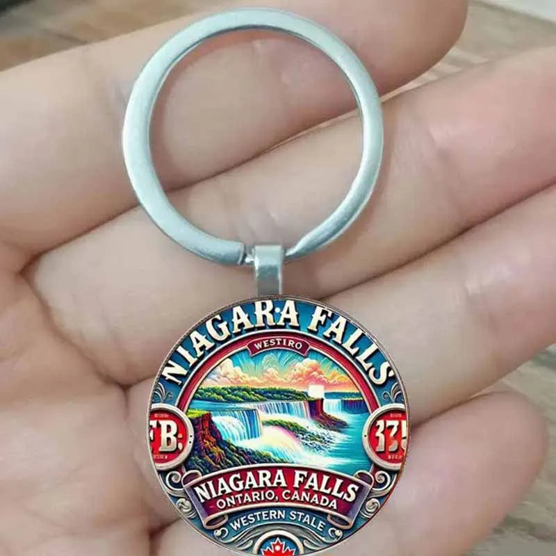 Niagara Falls Keychain - Retro Travel Canada Zinc Alloy Souvenir Gift for Travelers