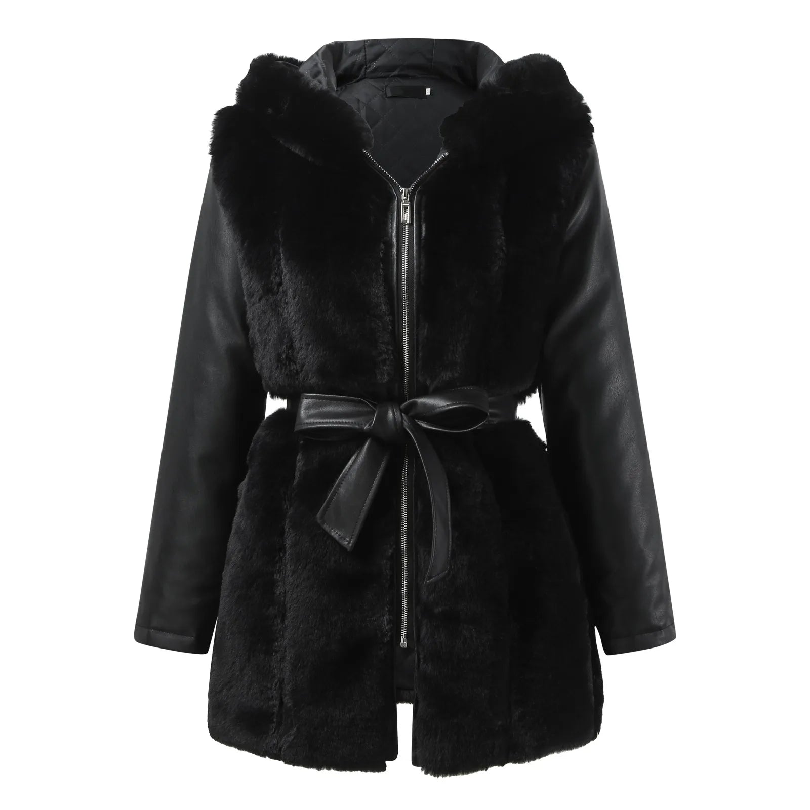 Women's Zip-Up Fleece Hoodie – Warm Plush Hooded Jacket with Pockets