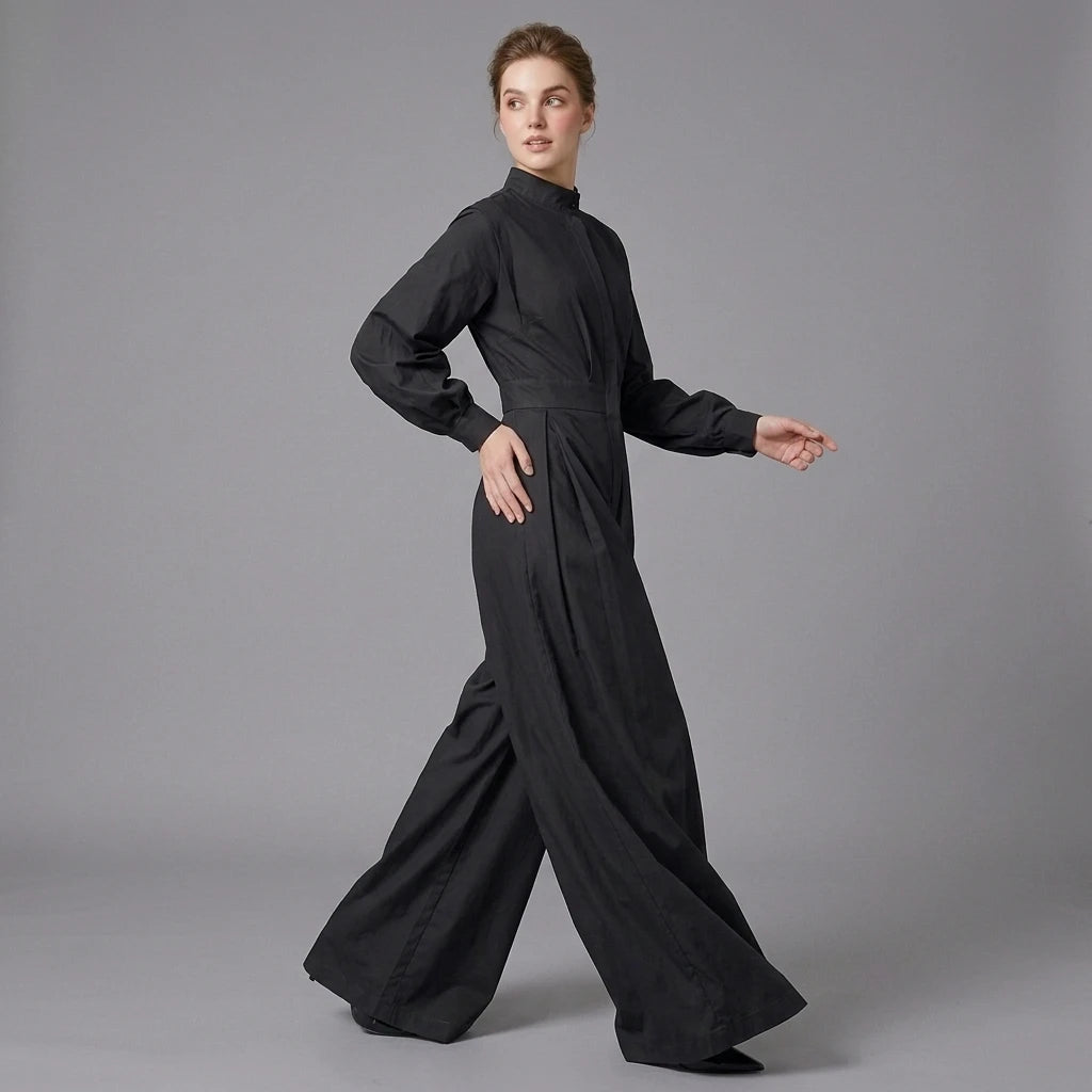 High-Waist Relaxed-Fit Jumpsuit | OWNLUXE