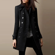Autumn Winter Woolen Coat Women Casual Fashion Double Breasted Long Sleeve | OWNLUXE