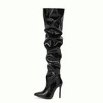 Load image into Gallery viewer, Over-the-Knee Winter High Heel Boots with Fleece Lining
