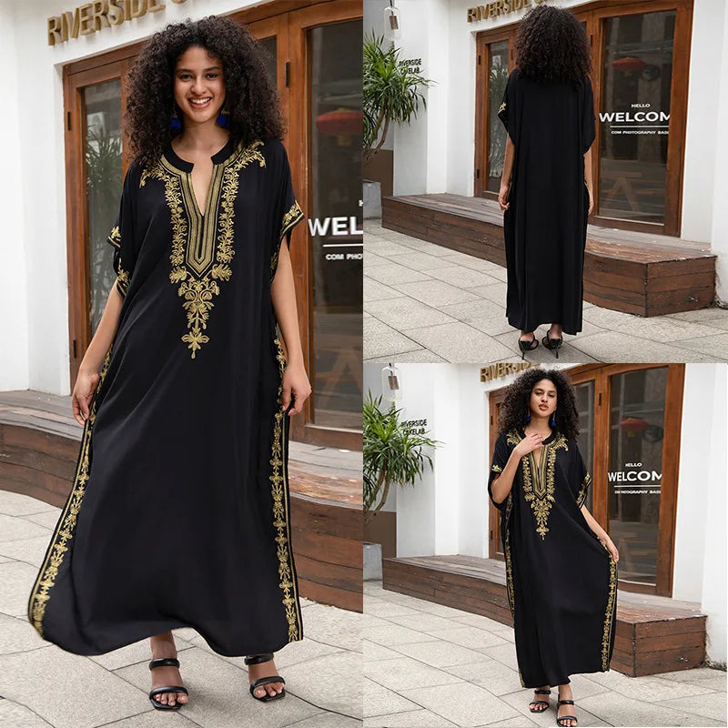 Women's Short Sleeve V-Neck Dress | OWNLUXE