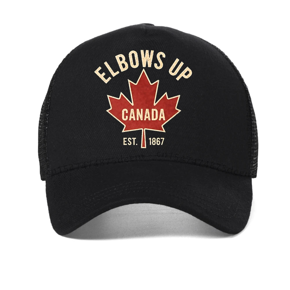 Elbows Up Canada Baseball Cap — Maple Leaf Mesh Snapback | OWNLUXE