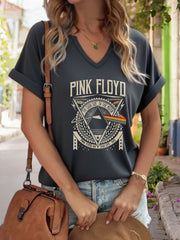 Women's Short Sleeve V-Neck Retro T-Shirt | OWNLUXE
