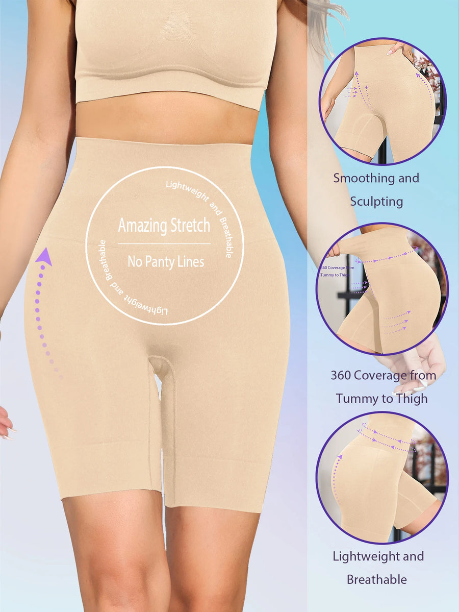 High Waist Butt Lifter Shapewear Panties - Tummy Control Boyshorts