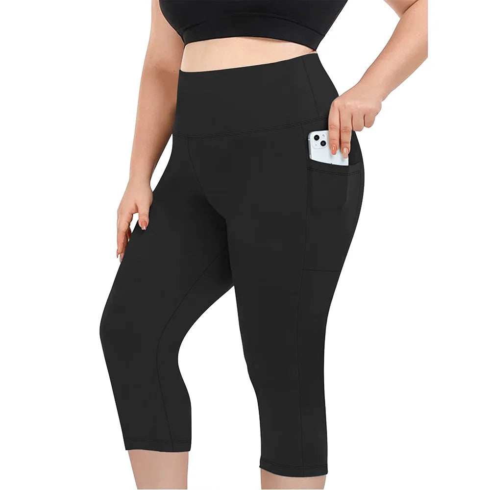 High-Waist Extended-Size Yoga Pocket Leggings | OWNLUXE