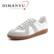 Women's Round Toe Leather Sneakers – Shop at OWNLUXE