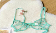 Soutien-Gorge Brodé Dentelle Femme Ultra Mince Transparent Sans Rembourrage Armature Push Up Doux Lingerie Séduisante 32-38